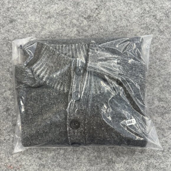 AQUA Bloomingdales Men's Long Sleeve Gray Knitted Button Sweater Mock Neck, XL - Picture 14 of 14